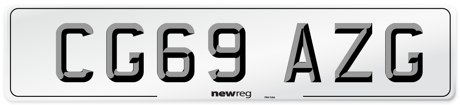 CG69 AZG Number Plate from New Reg